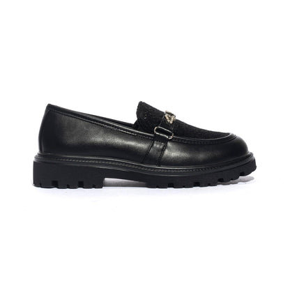 4US 43142 BLACK Mocassini Bambina 