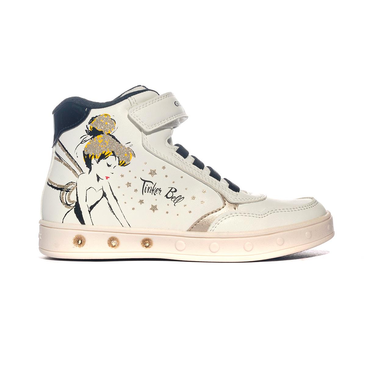 GEOX J368WF WHITE BLACK  C0404 Sneakers Bambina 