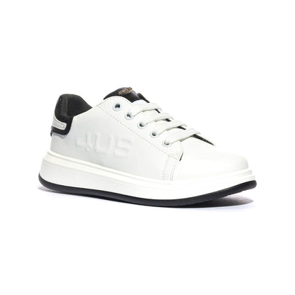 4US 43050 WHITE BLACK Sneakers Bambino 