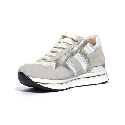 Sneakers Keys K7760 Bianche Argento K7760WHITE SILVER KEYS
