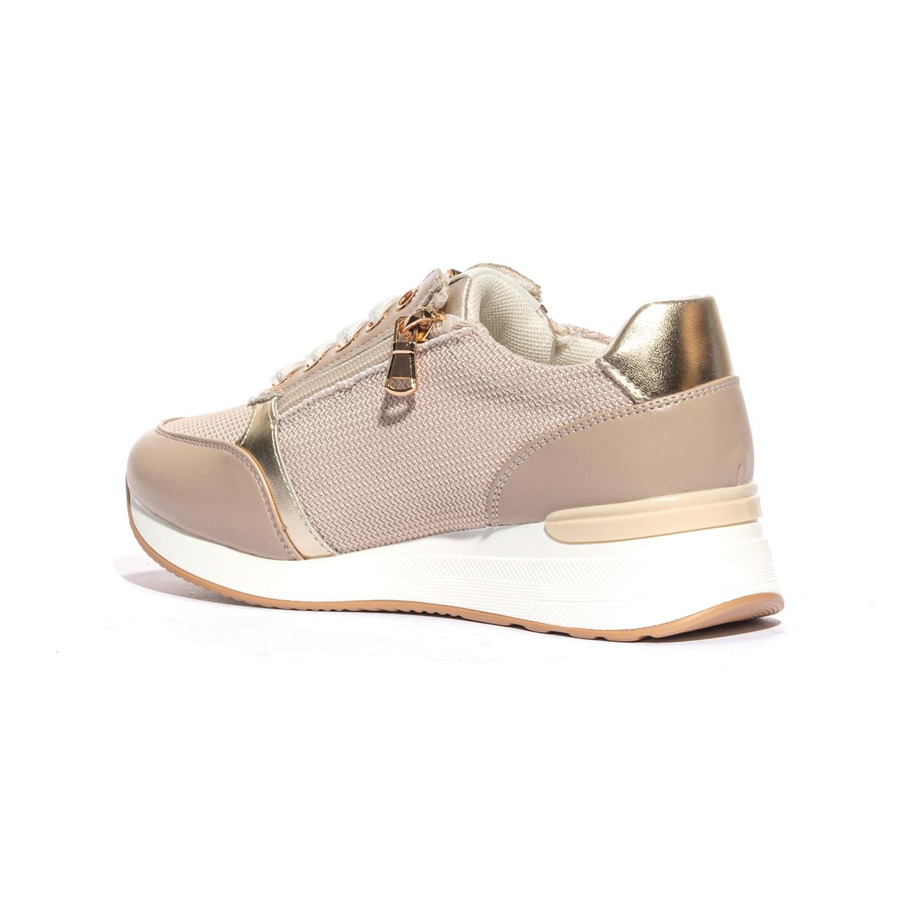 4US 42770 CORDA BEIGE GOLD Sneakers Bambina 
