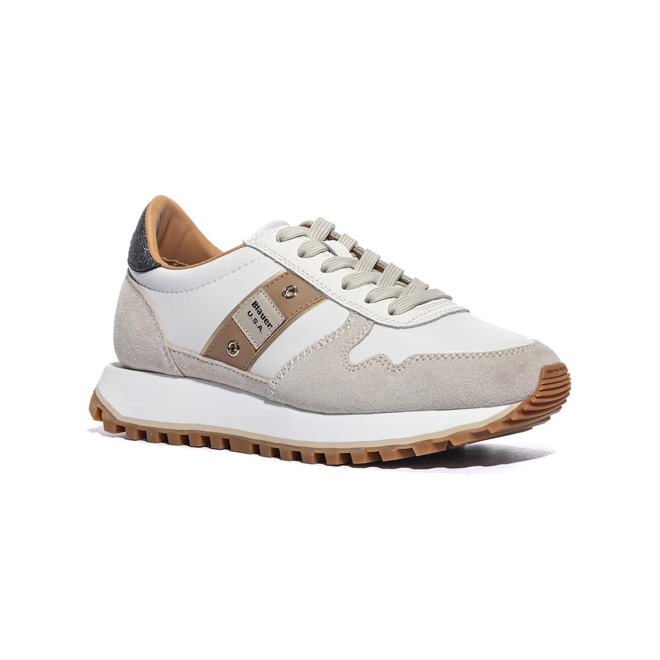 BLAUER S6MILLEN03 SUP CREAM BLACK Sneakers Donna 