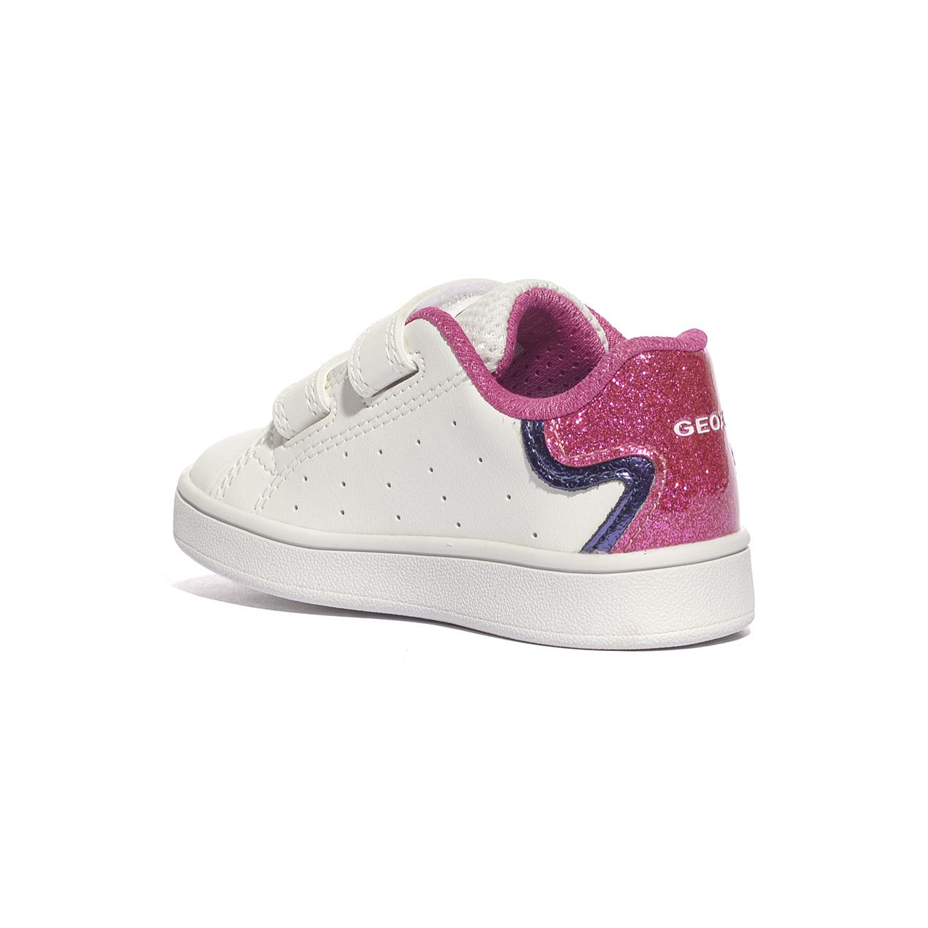 Sneakers Geox ECLYPER GIRL Bianche Rosa B365MA 0BCKCWHITE FUCHSIA        C0563 GEOX
