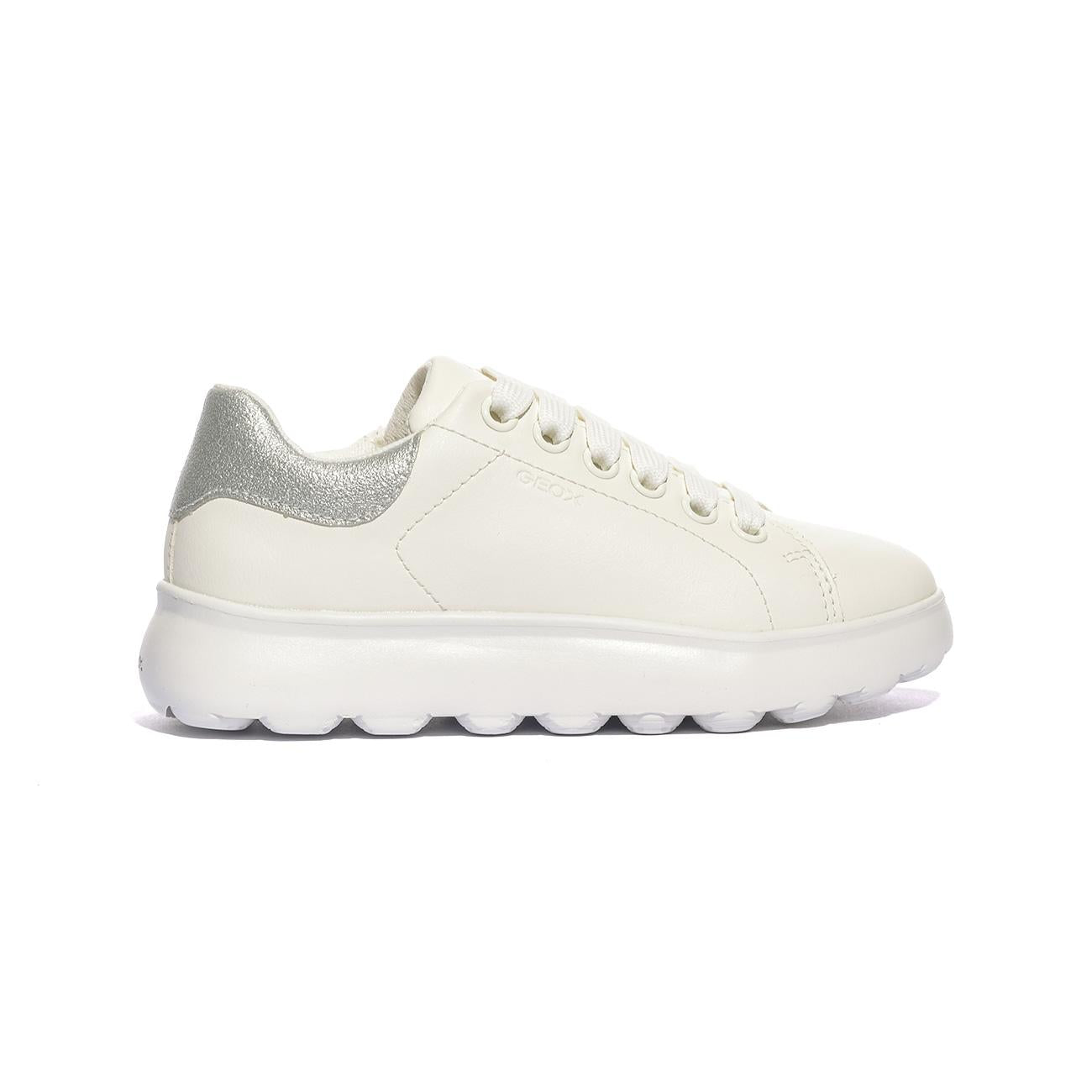 GEOX J55MRA 000BC WHITE SILVER  C0007 Sneakers Bambina 