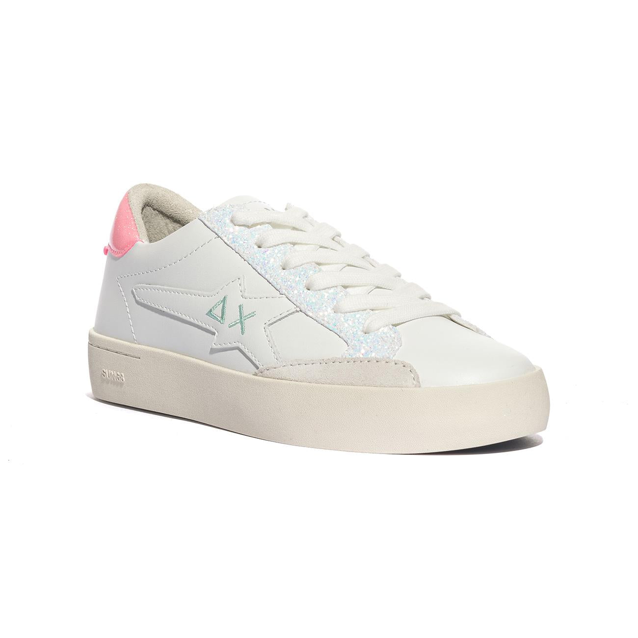 Sneakers Sun68  KATY LEATHER Bianche Rosa Z34225BIANCO FUXIA FLUO SUN 68