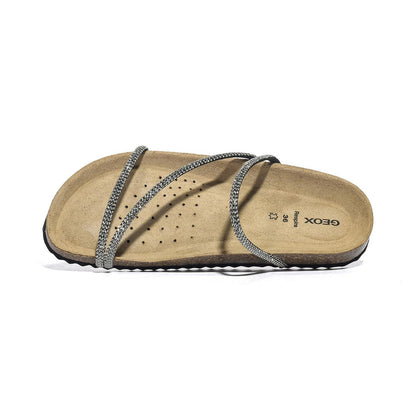 GEOX D55Y3C 000SD BLACK SILVER  C0039 Sandali Donna 
