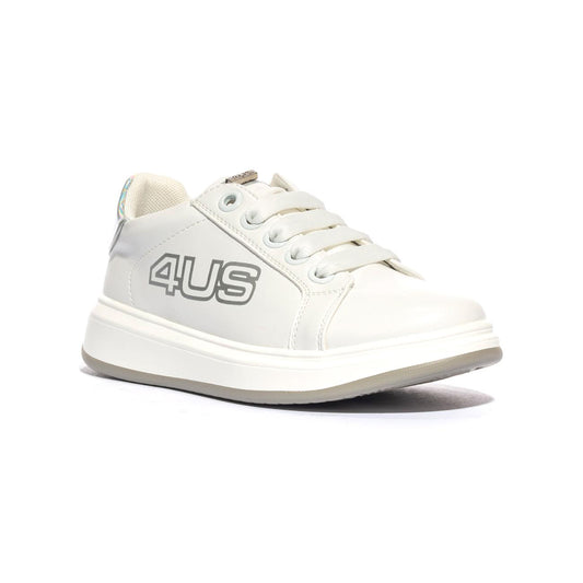 4US 42706 WHITE SILVER Sneakers Bambina 