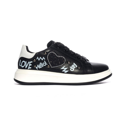 ASSO AG14084 BLACK WHITE Sneakers Bambina 