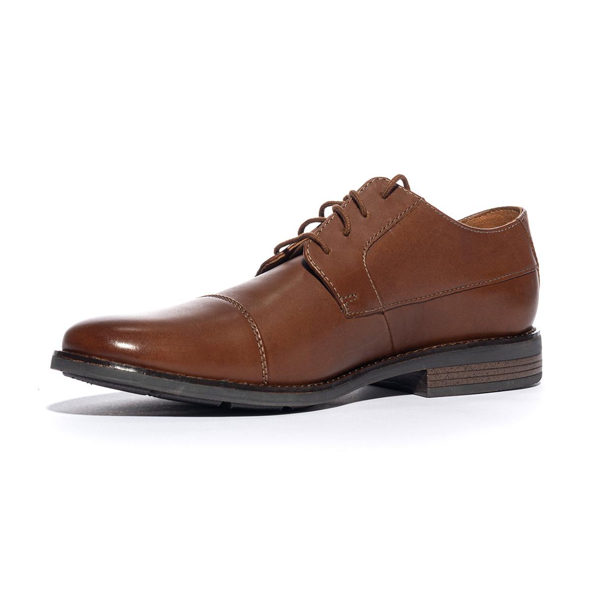 CLARKS 123138 TAN LEATHER Stringate Uomo 
