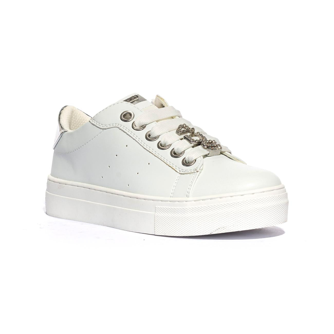 4US 42740 WHITE SILVER Sneakers Bambina 