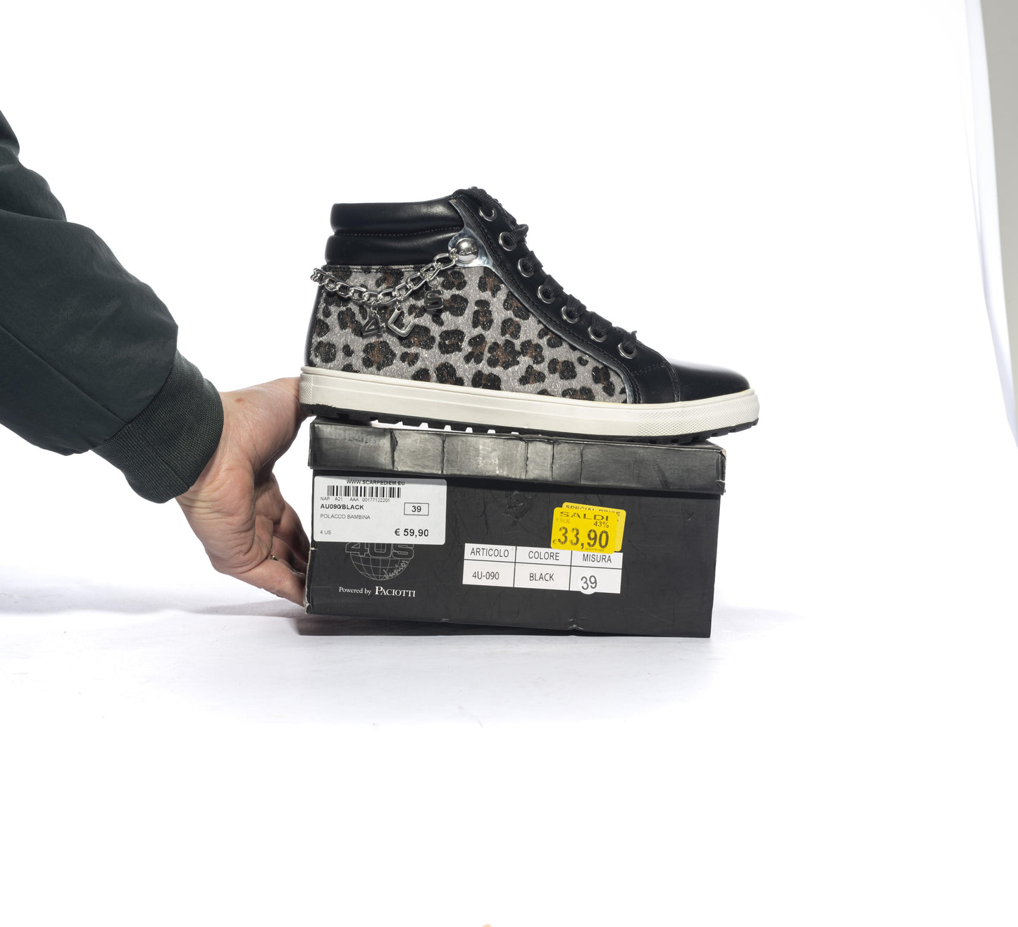 4US AU080 GREY Sneakers Bambina 