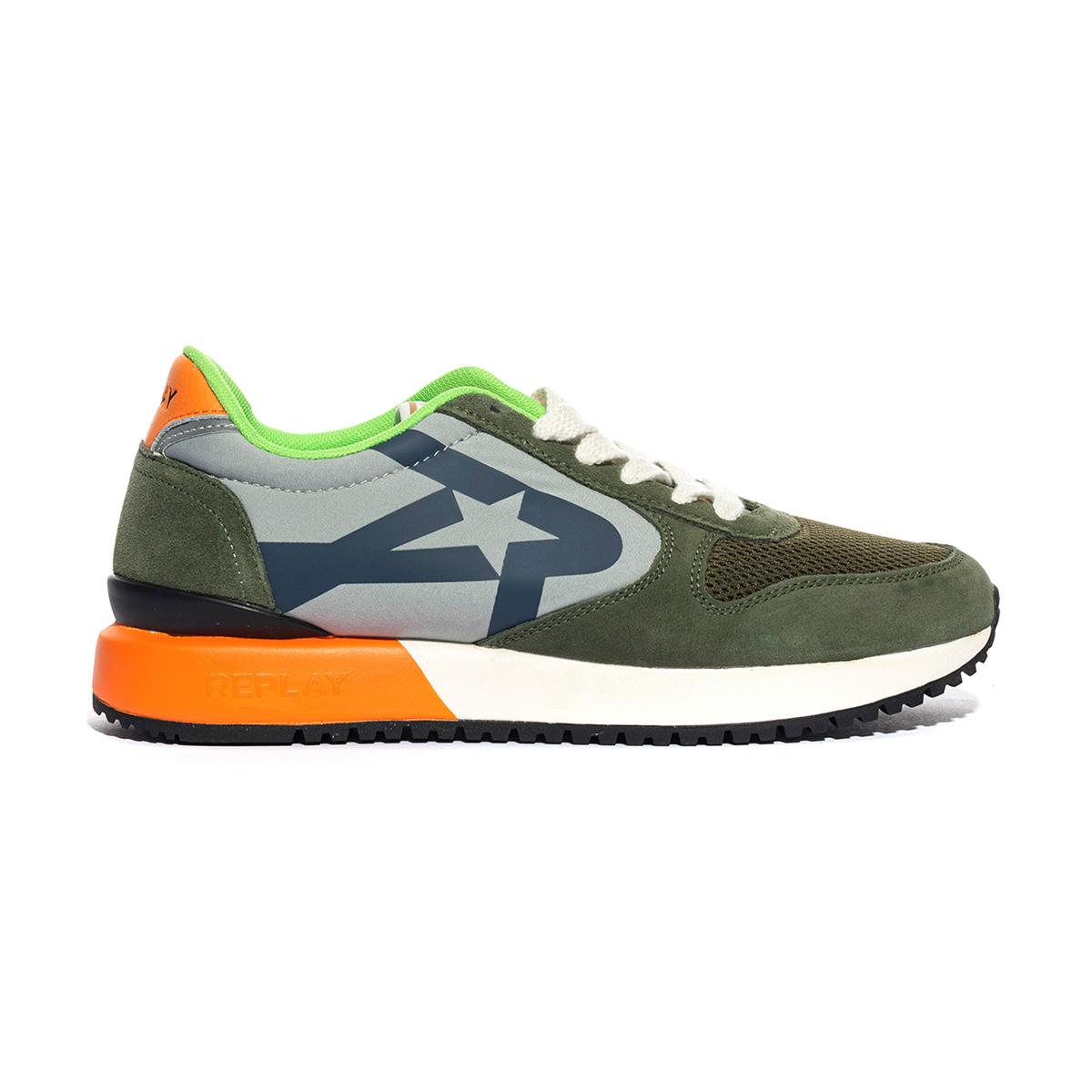 REPLAY RS9I0002T GREEN ORANGE Sneakers Uomo 