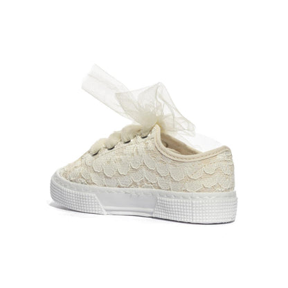 DXO 105 PIZZO ECRU Sneakers Bambina 