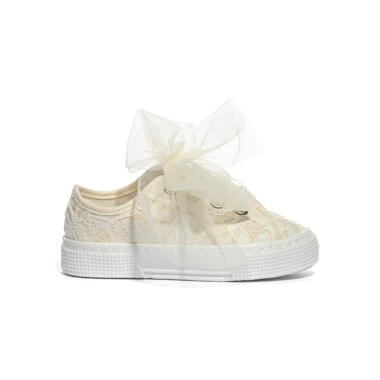 DXO 105 PIZZO ECRU Sneakers Bambina 