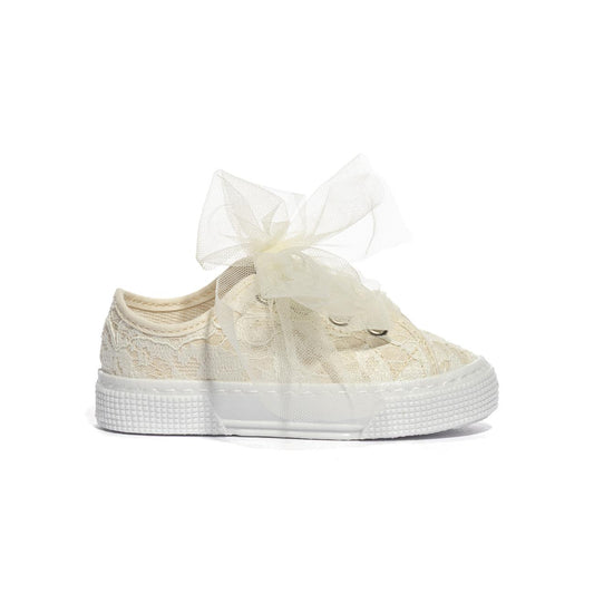 DXO 105 PIZZO ECRU Sneakers Bambina 