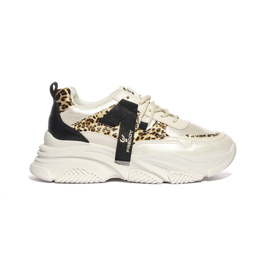 Sneakers Freddy Fy7732 Bianche FY7732ANIMALIER FREDDY