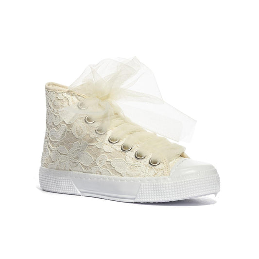 DXO C88 PIZZO ECRU Sneakers Bambina 