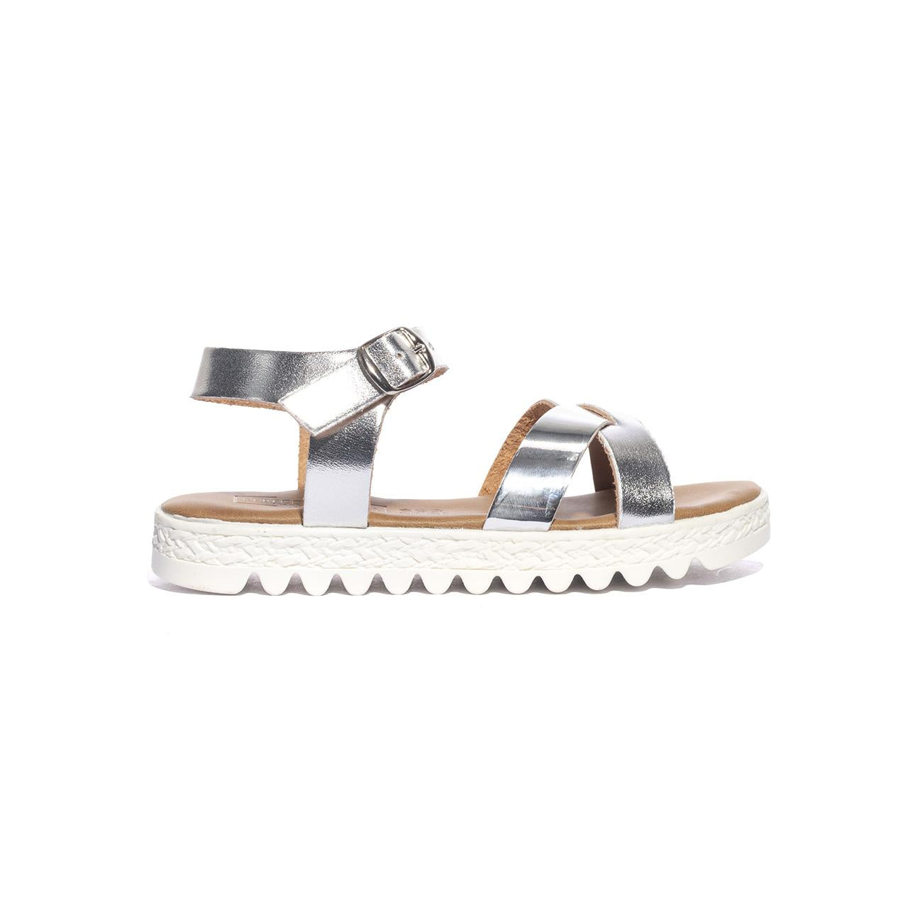 REBECCA FRANCY BIANCO ARGENTO Sandali Bambina 