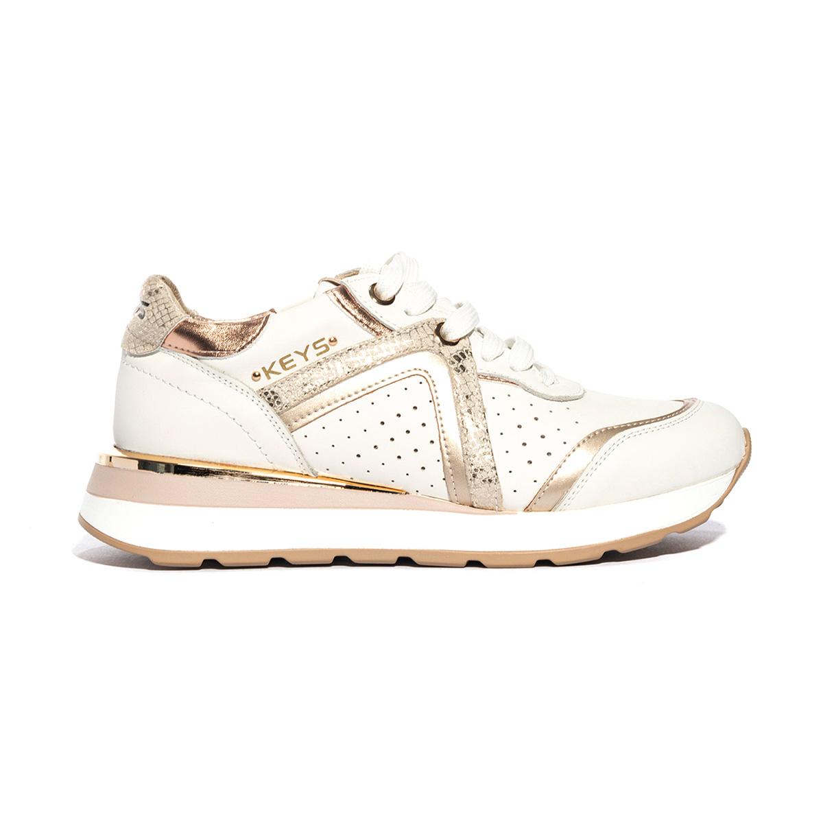 KEYS K7643 WHITE GOLD Sneakers Donna 