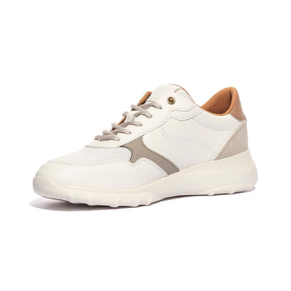Sneakers Geox Alleniee Bianche D55LPAOPTIC WHITE LT TAUPE C1RH6 GEOX