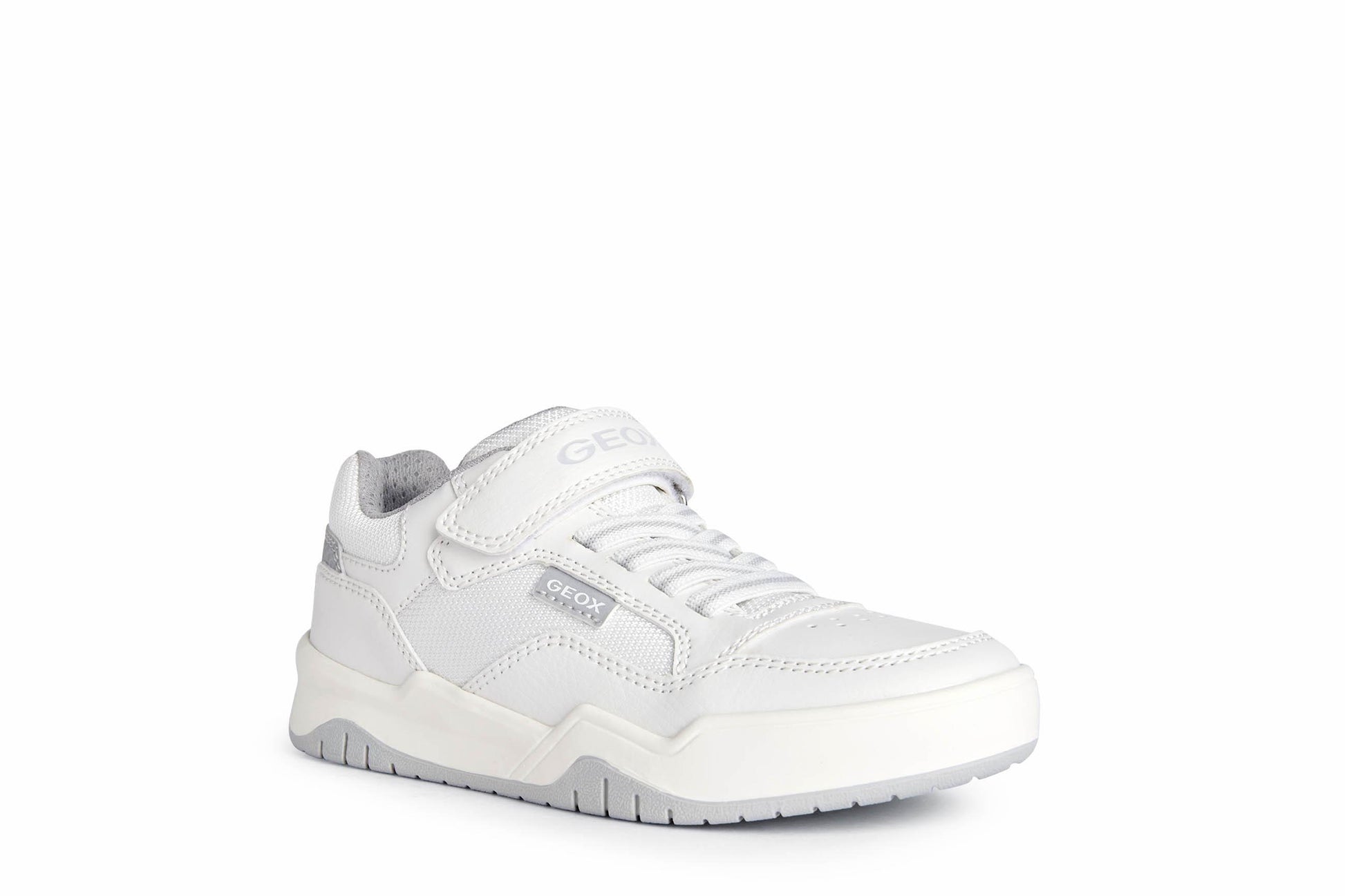 SNEAKERS GEOX  J PERTH BOY FEFU BIANCHE GRIGIE J167RBWHITE LT GREY C1236 GEOX