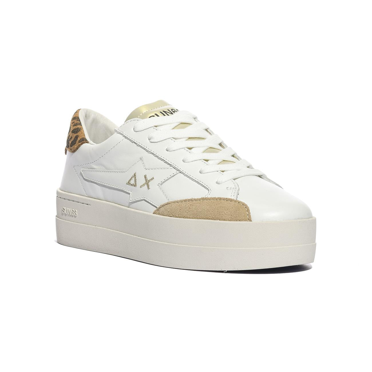 Sneakers Sun68 BIG KATY LEATHER Bianche Oro Z45235BIANCO ORO SUN 68