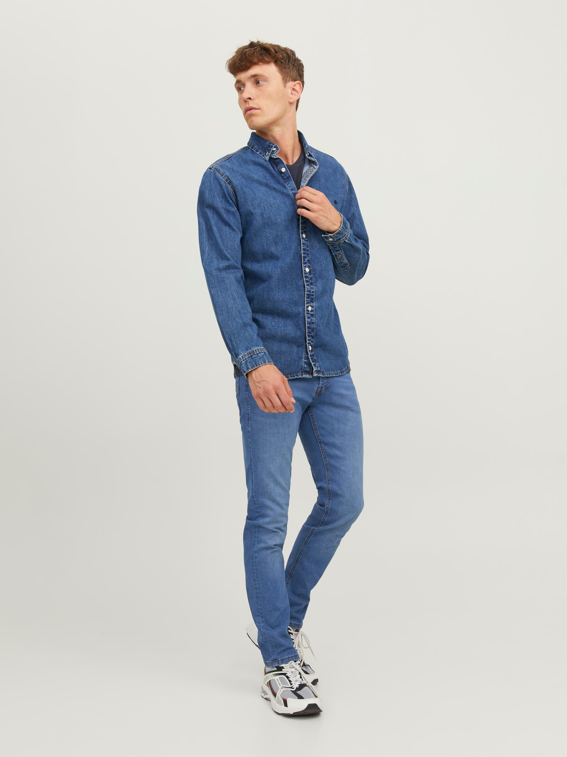 JACK & JONES 12243592 Blue Denim Jeans Uomo 