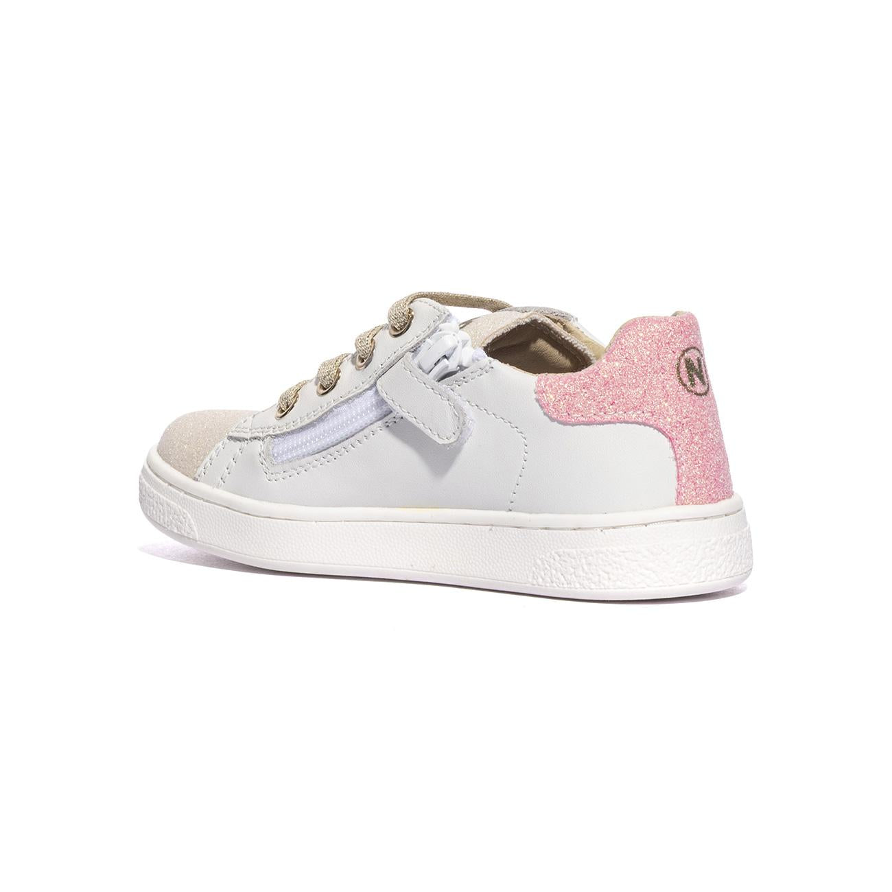 Sneakers Naturino Hasselt Bianche Rosa 0012017508.07.1N71WHITE PLATINUM CANDY NATURINO