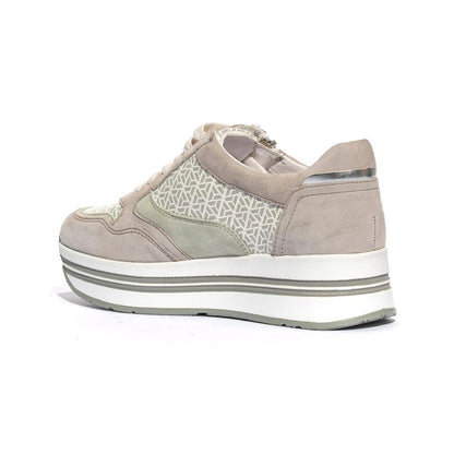 LARA SHOES 21919 STEEL WHITE LT GREEN SILVER Sneakers Donna 