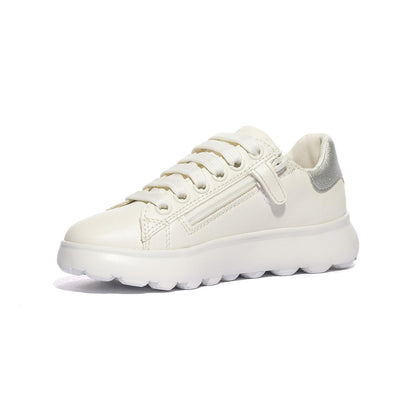 GEOX J55MRA 000BC WHITE SILVER  C0007 Sneakers Bambina 