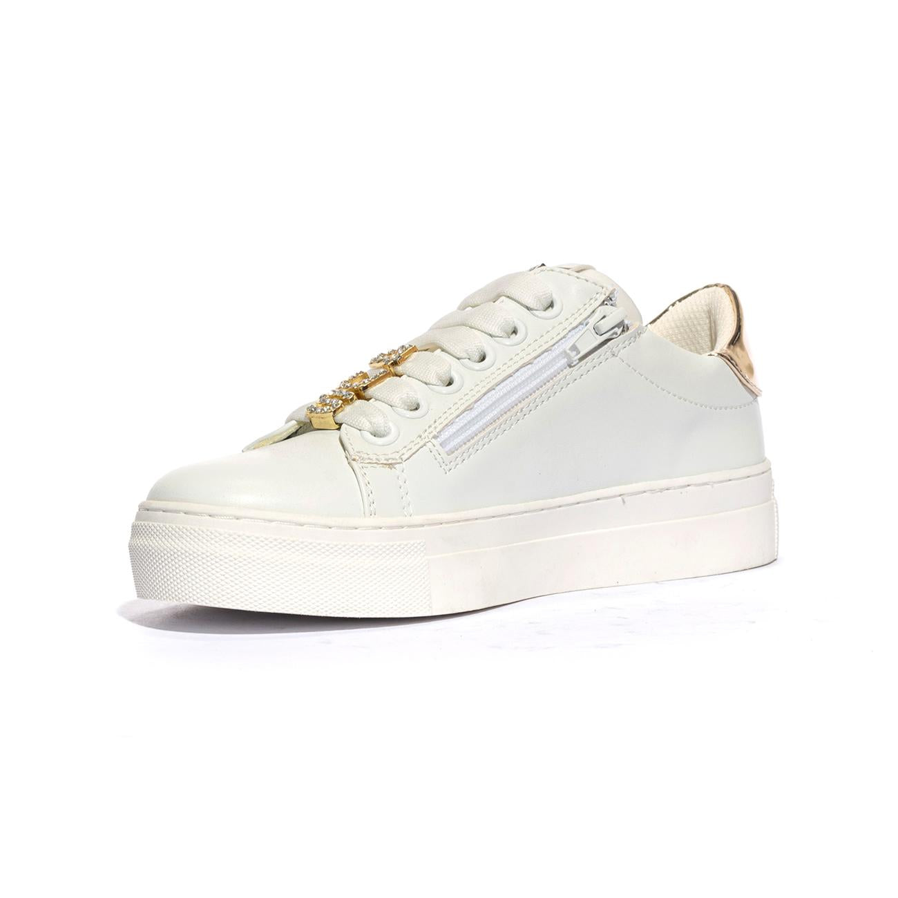 4US 42740 WHITE GOLD Sneakers Bambina 