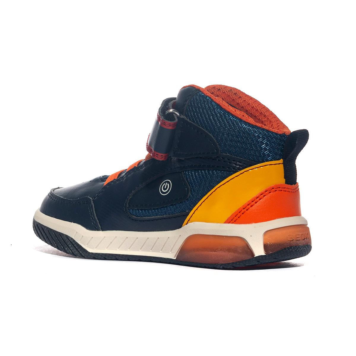 GEOX J369CB 0BU11 NAVY ORANGE  C0659 Sneakers Bambino 