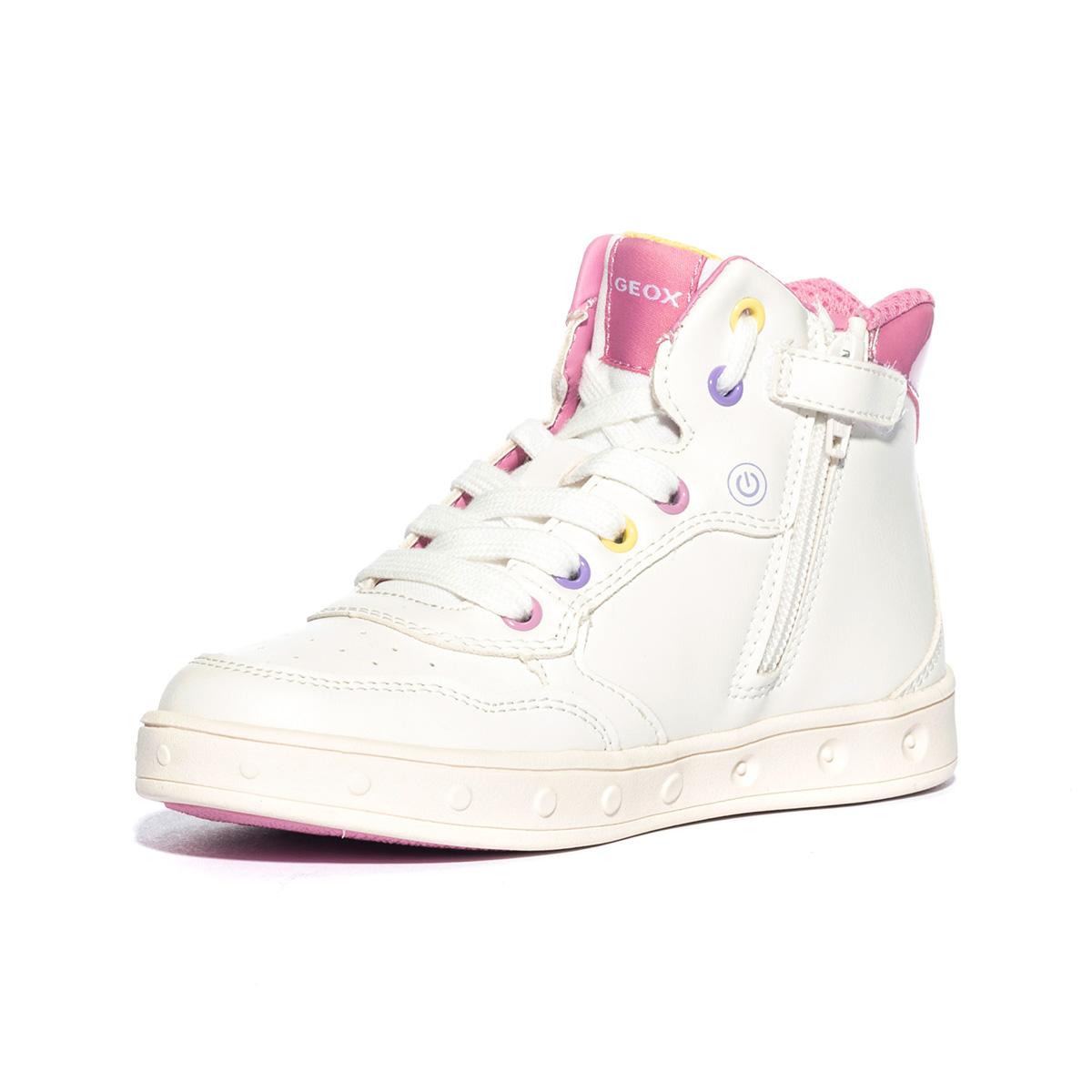 GEOX J368WC WHITE MULTICOLOR    C0653 Sneakers Bambina 