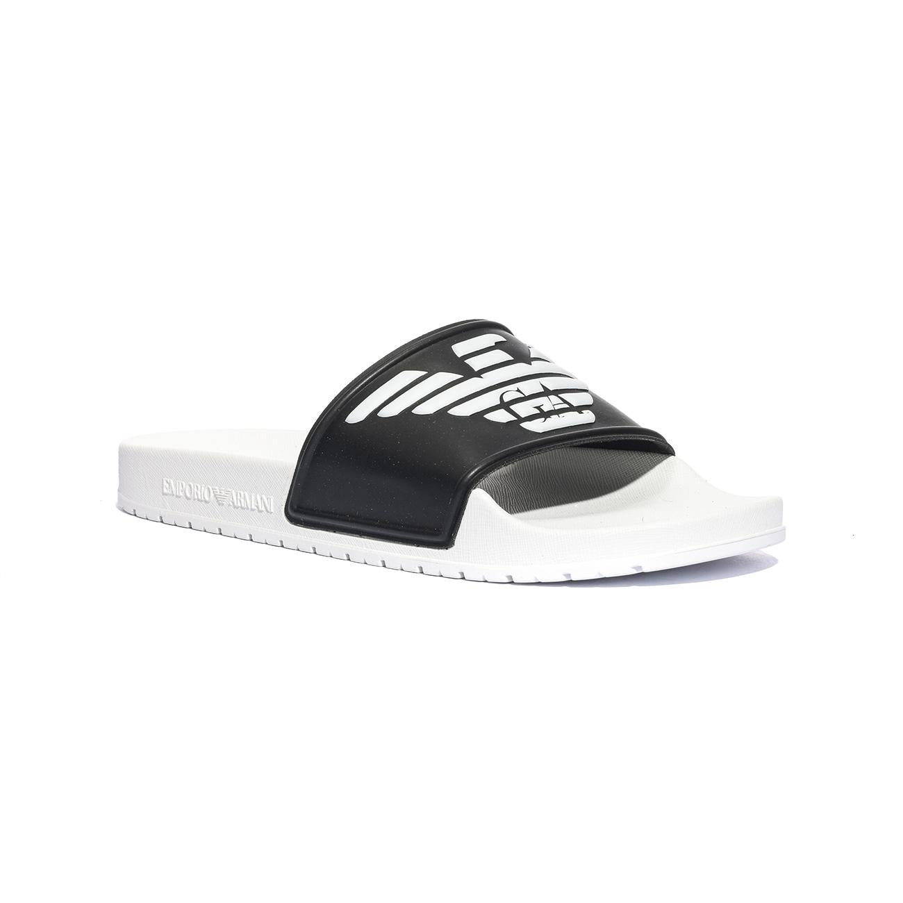 ARMANI XVPS04 BLACK WHITE BLACK Ciabatte Uomo 