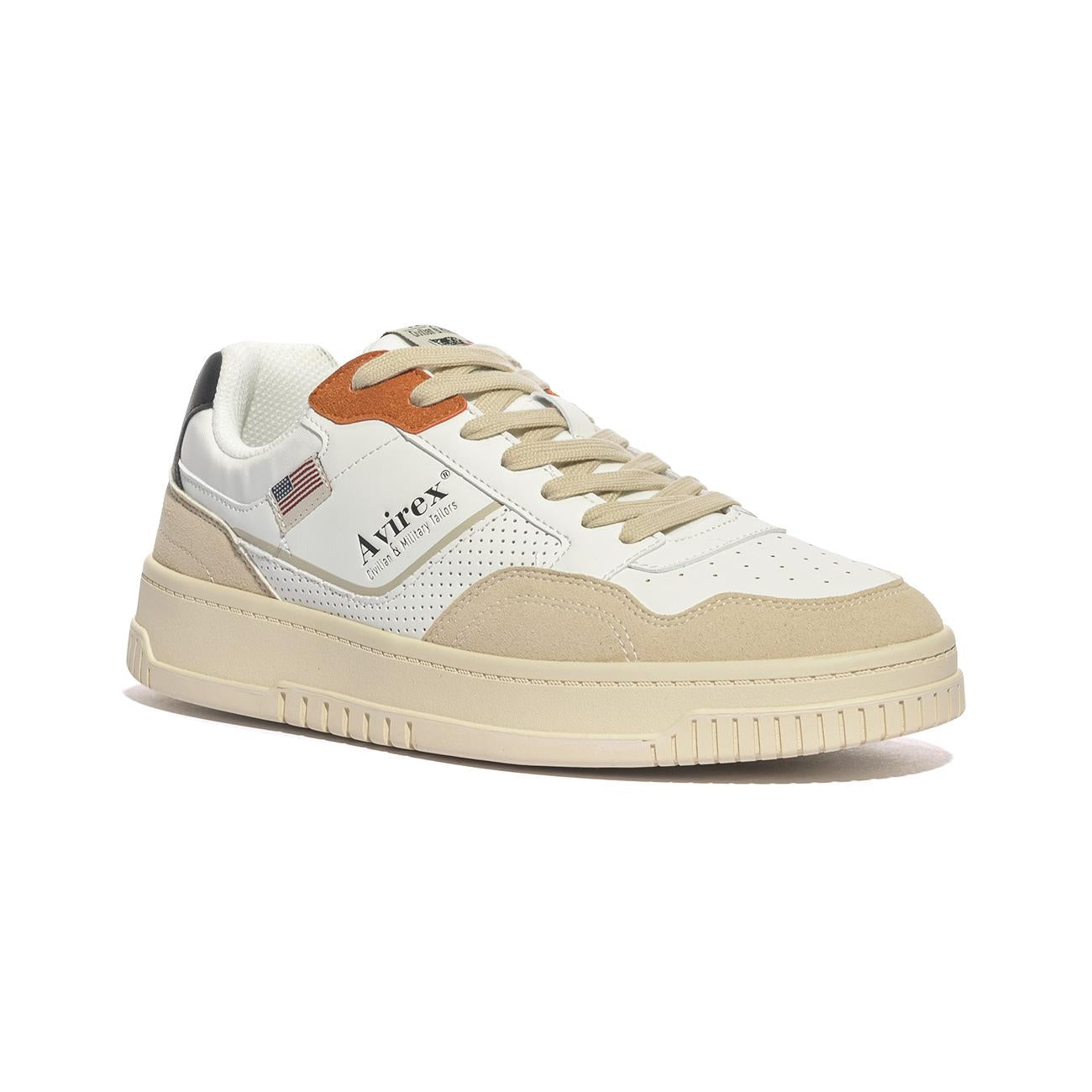 Sneakers Avirex Andrew Bianche ANDREW001WHITE ORANGE AVIREX
