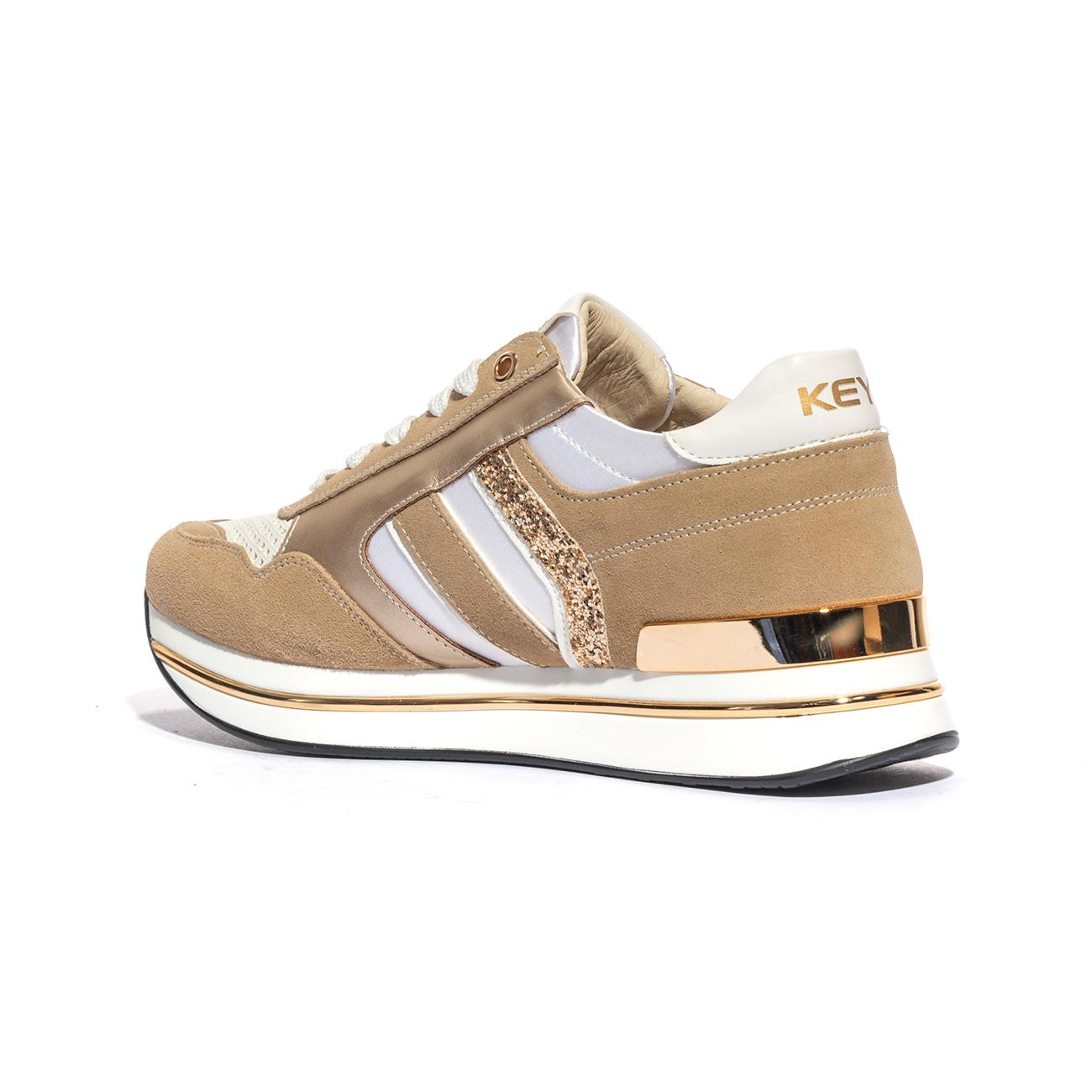 KEYS K7760 LT WHITE GOLD Sneakers Donna 