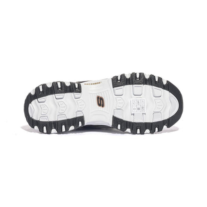 Sneakers Skechers D'LITES-DEVOTED FAN Bianche nere 13154BKRG SKECHERS