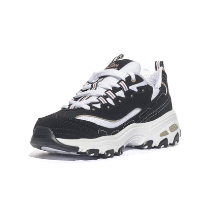 Sneakers Skechers D'LITES-DEVOTED FAN Bianche nere 13154BKRG SKECHERS