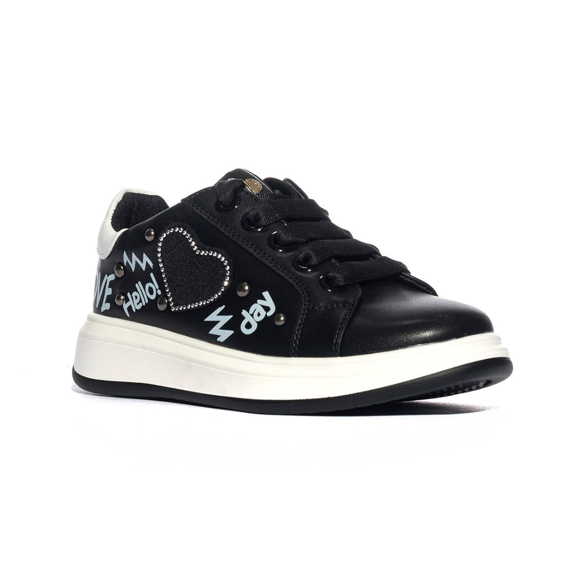 ASSO AG14084 BLACK WHITE Sneakers Bambina 