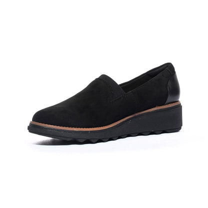 CLARKS 155819 BLK SUEDE W DKTAN Mocassini Donna 
