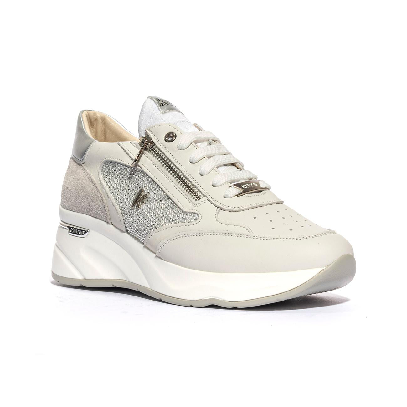 KEYS K7825 WHITE SILVER P. Sneakers Donna 