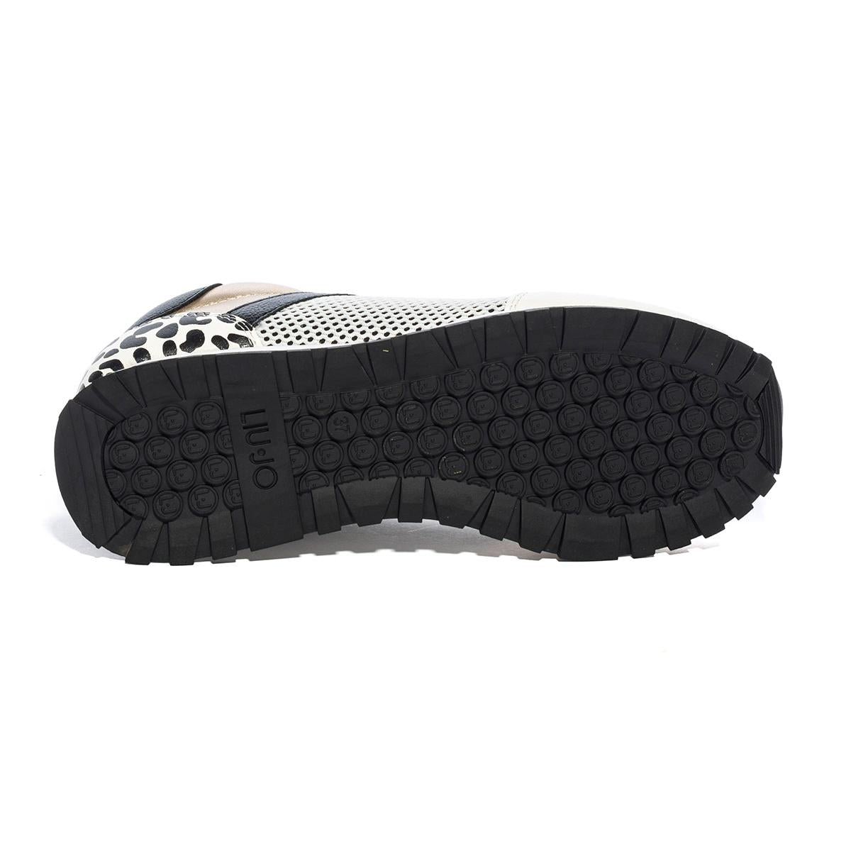 LIUJO 4A3723EX030S3036 MESH BLACK WHITE GOLD Sneakers Donna 