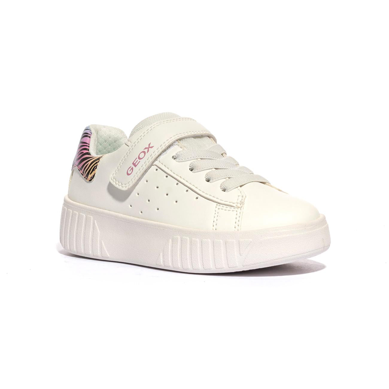 GEOX J45DVC 000BC WHITE MULTICOLOR C0653 Sneakers Bambina 
