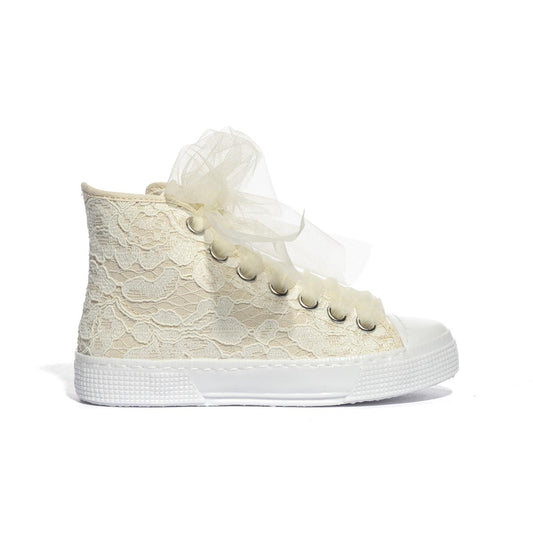 DXO C88 PIZZO ECRU Sneakers Bambina 