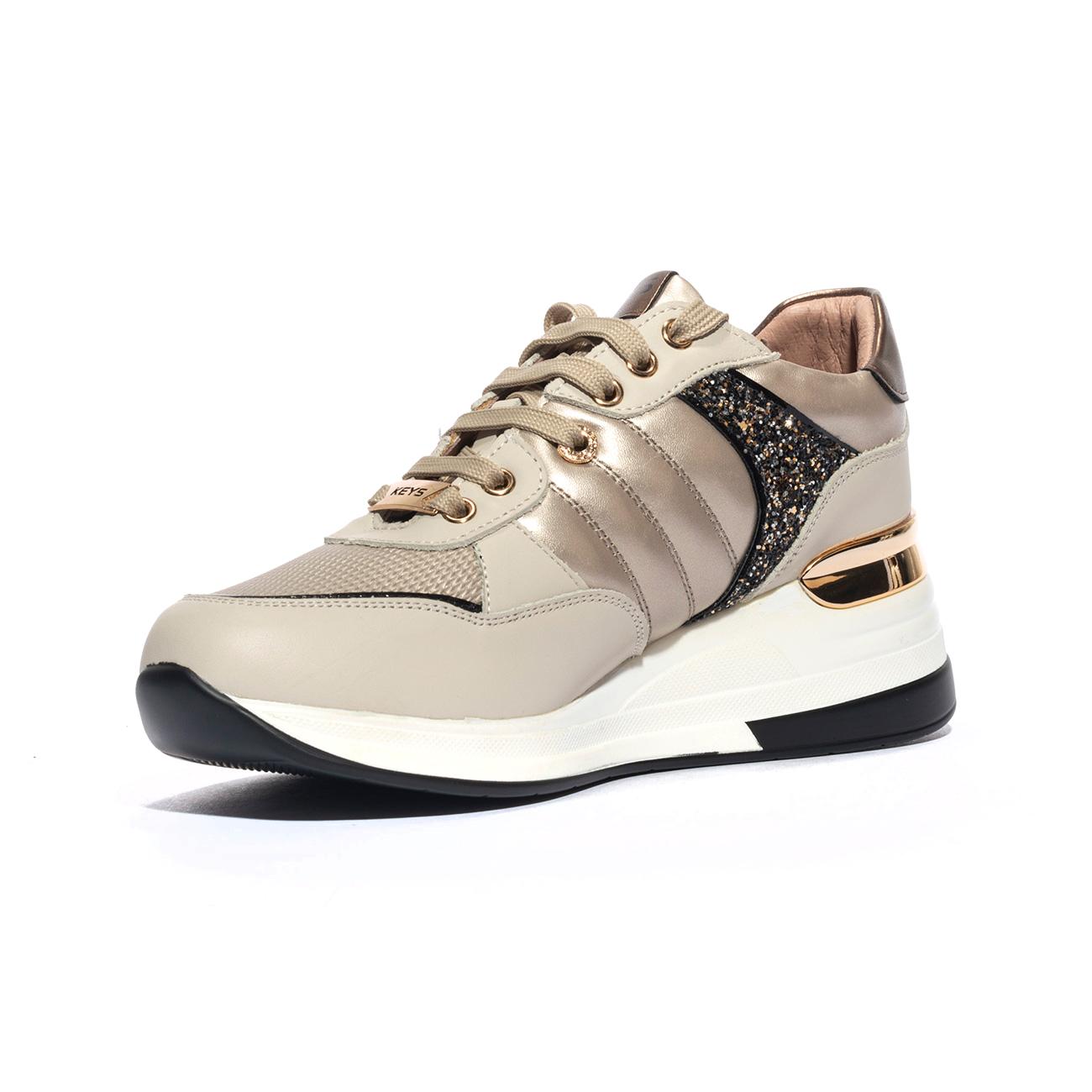 KEYS K6820 AVORIO GOLD BRONZO Sneakers Donna 