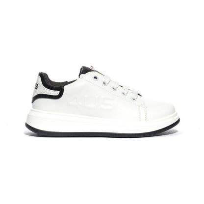 4US 43050 WHITE BLACK Sneakers Bambino 
