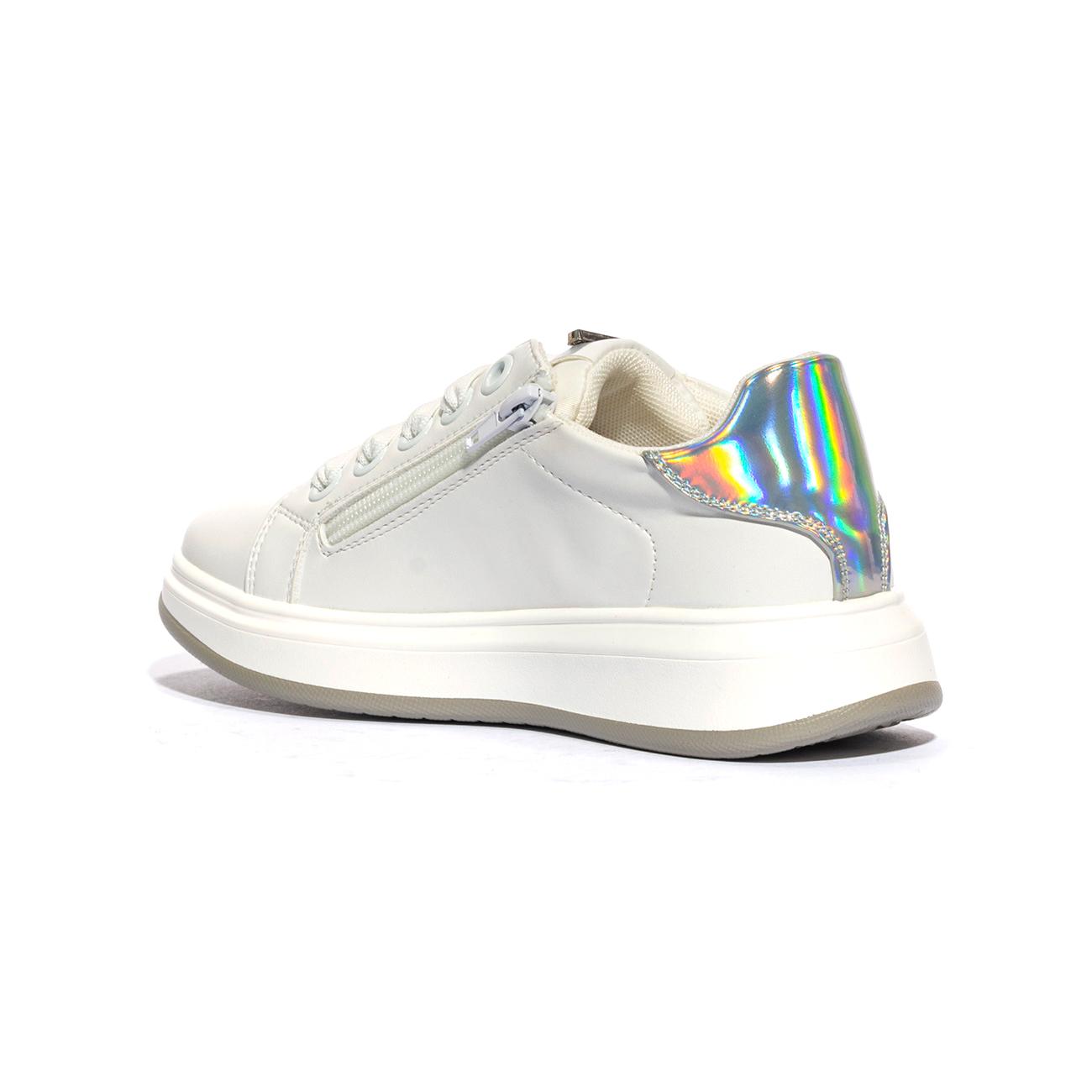 4US 42706 WHITE SILVER Sneakers Bambina 