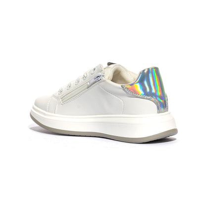 4US 42706 WHITE SILVER Sneakers Bambina 
