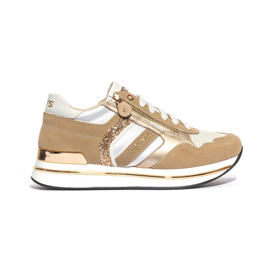KEYS K7760 LT WHITE GOLD Sneakers Donna 