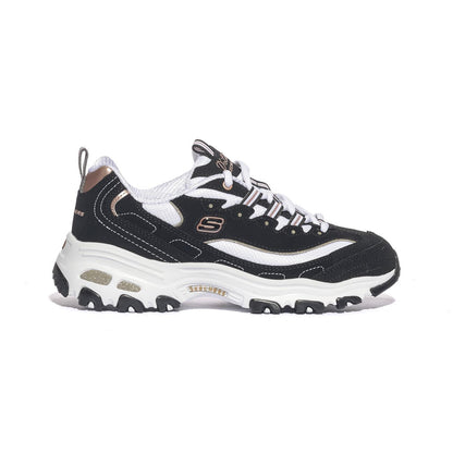 Sneakers Skechers D'LITES-DEVOTED FAN Bianche nere 13154BKRG SKECHERS